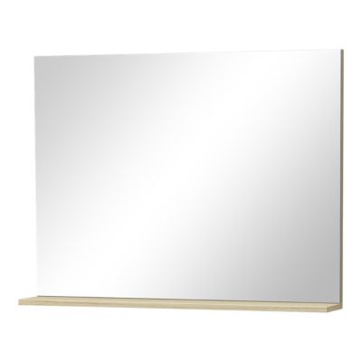 Ensemble meuble sous-vasque 2 tiroirs l. 80 cm + plan vasque + miroir, décor bois, Tolima