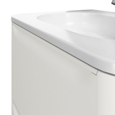 Ensemble meuble sous vasque blanc + plan vasque en résine blanc L.60,4 cm GoodHome Nevado