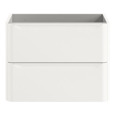 Ensemble meuble sous vasque blanc + plan vasque en résine blanc L.80,4 cm GoodHome Nevado