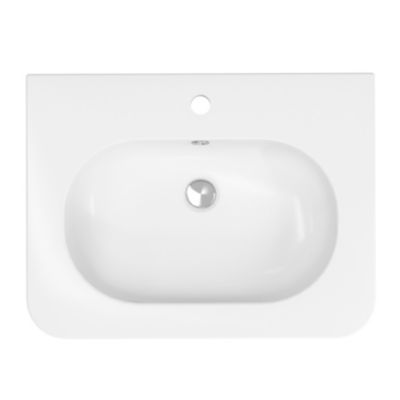 Ensemble meuble sous vasque cachemire + plan vasque en résine blanc L.60,4 cm GoodHome Nevado