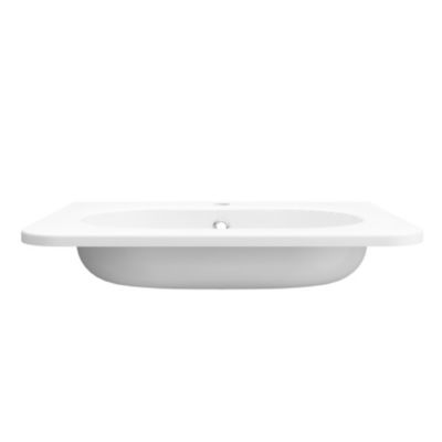 Ensemble meuble sous vasque cachemire + plan vasque en résine blanc L.60,4 cm GoodHome Nevado