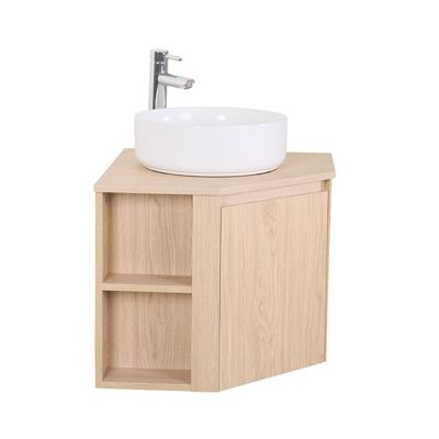 Ensemble meuble sous vasque d'angle SORRENTO + vasque blanche