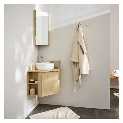 Ensemble meuble sous vasque d'angle SORRENTO + vasque blanche