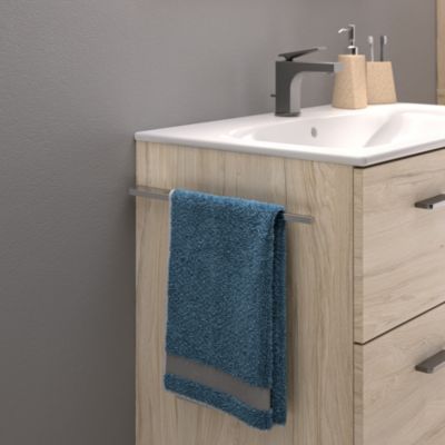 Ensemble meuble sous vasque l.80 cm chêne + vasque céramique Selva Geberit