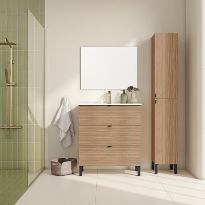 Ensemble meuble sous-vasque l.80 cm Otto + plan vasque + miroir