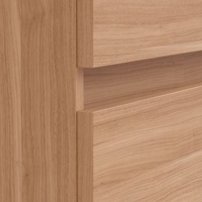 Ensemble meuble sous vasque Nia l.80 cm effet noyer + plan vasque blanc + miroir