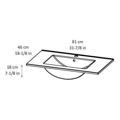 Ensemble meuble sous vasque Nia l.80 cm effet noyer + plan vasque blanc + miroir