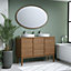 Ensemble meuble sous vasque + plan de toilette placage bois Kabayan l.120 cm
