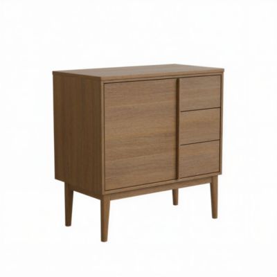 Ensemble meuble sous vasque + plan de toilette placage bois Kabayan l.80 cm