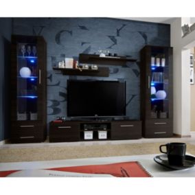 Ensemble Meuble TV & Bibliothèque "Galino III Coffee" 320cm Wengé