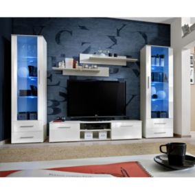 Ensemble Meuble TV & Bibliothèque "Galino III White" 320cm Blanc