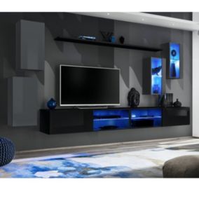 Ensemble Meuble TV "Switch XXV" 280cm Gris & Noir