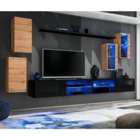 Ensemble Meuble TV "Switch XXV" 280cm Naturel & Noir