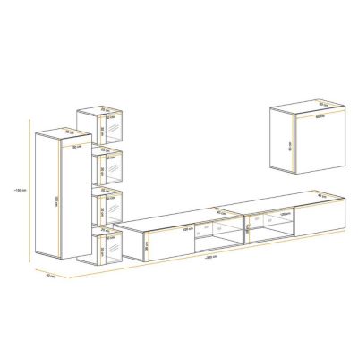 Ensemble Meuble TV "Switch XXVI" 320cm Naturel