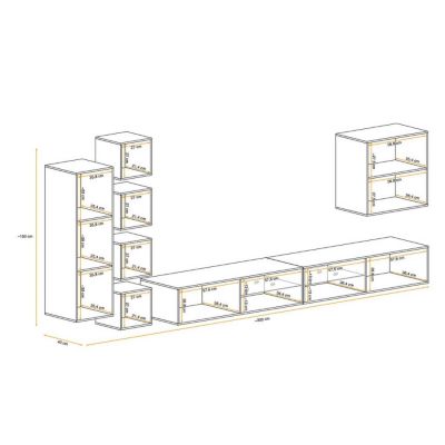 Ensemble Meuble TV "Switch XXVI" 320cm Naturel