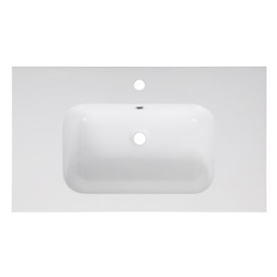 Ensemble meuble vasque 2 tiroirs blanc mat et effet bois l.80 cm + plan vasque + miroir, Tolima