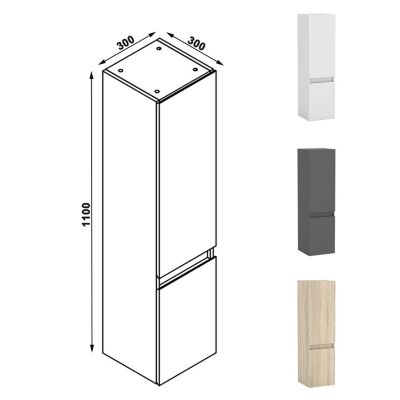 Ensemble meuble + vasque + miroir lumineux + colonne 80cm meuble salle de bain Blanc