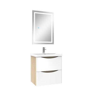 Ensemble meubles Salle de Bain 50cm simple vasque + miroir lumineux