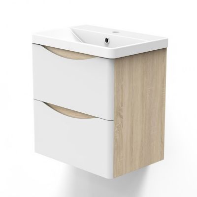 Ensemble meubles Salle de Bain 50cm simple vasque + miroir lumineux
