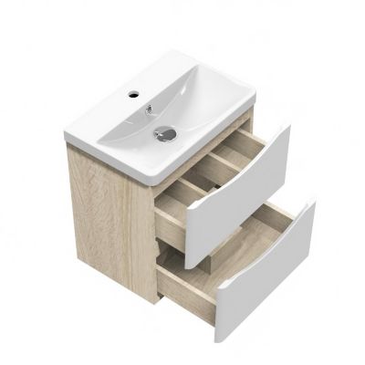 Ensemble meubles Salle de Bain 50cm simple vasque + miroir lumineux