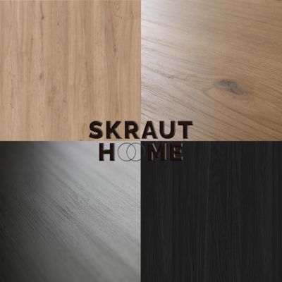 Ensemble Naturale buffet meuble TV 120cm couleur chêne et noir