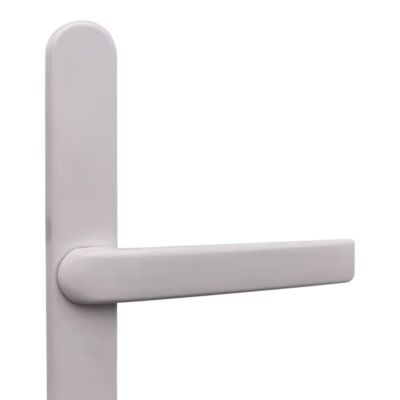 Ensemble poignée d'extérieur sur plaque rond blanc L.125 x 24mm entraxe 195mm Primel GoodHome