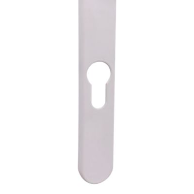 Ensemble poignée d'extérieur sur plaque rond blanc L.125 x 24mm entraxe 195mm Primel GoodHome