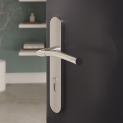 ANS Poignée De Porte Arc En Laiton Et Nickel Brillante Aspect Chromé