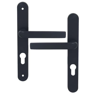 Ensemble poignée sur plaque Incurvé GoodHome Primel gris L.126mm x l.33mm entraxe 195mm