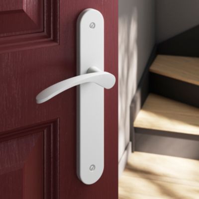 Poignée De Porte Intérieure Arturo Sur Rosace Métal Blanc - Marque Colours, Modèle CL 01 - 20, Neuf Sous Emballage