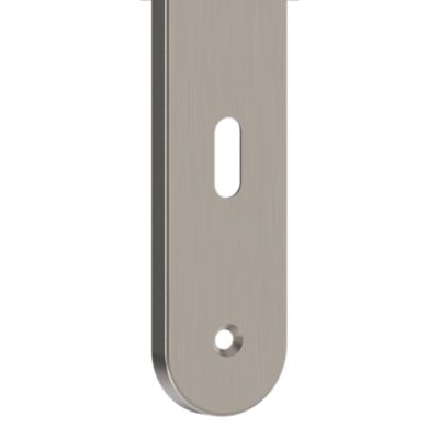 Ensemble poignée sur plaque rond GoodHome Esles aluminium L.243 x l.40mm entraxe 195mm