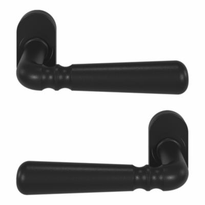 Ensemble poignée sur rosace à visser GoodHome Kilhog noir Ø63mm