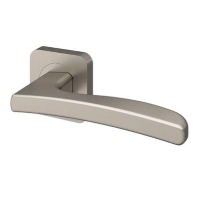 Ensemble poignée sur rosace Carré à visser GoodHome Irvil effet nickel satin gris Ø52.5mm