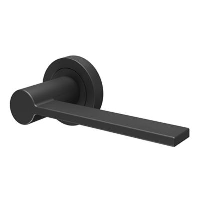 Ensemble poignée sur rosace Droit à visser GoodHome Dotz mat noir Ø52mm