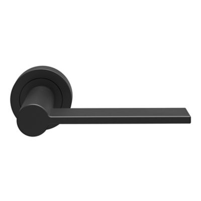 Ensemble poignée sur rosace Droit à visser GoodHome Dotz mat noir Ø52mm
