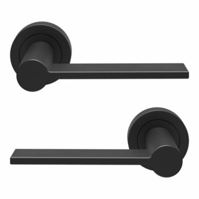 Ensemble poignée sur rosace Droit à visser GoodHome Dotz mat noir Ø52mm