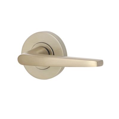 Ensemble poignée sur rosace rond à pousser Colan aluminium argent Ø52mm