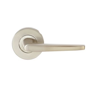 Ensemble poignée sur rosace rond à pousser Colan aluminium argent Ø52mm