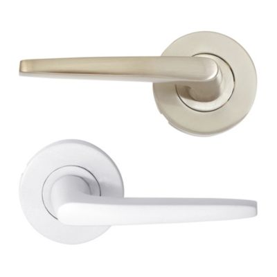 Ensemble poignée sur rosace rond à pousser Colan aluminium blanc Ø52mm