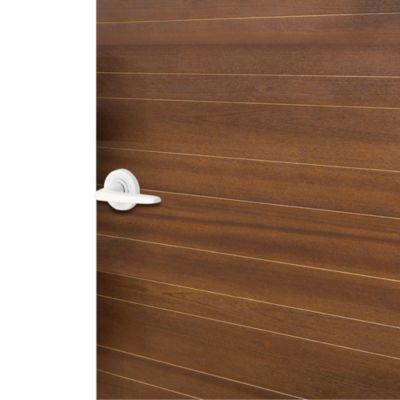 Ensemble poignée sur rosace rond à pousser Colan aluminium blanc Ø52mm