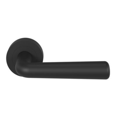 Ensemble poignée sur rosace rond à visser GoodHome Dizel mat noir Ø50mm