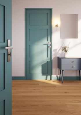 Ensemble poignée sur rosace rond à visser GoodHome Kerver effet nickel satin gris Ø52.5mm
