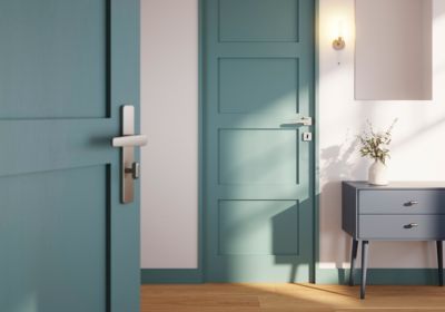 Ensemble poignée sur rosace rond à visser GoodHome Kerver effet nickel satin gris Ø52.5mm