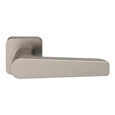 Ensemble poignée sur rosace rond à visser GoodHome Kerver effet nickel satin gris Ø52.5mm