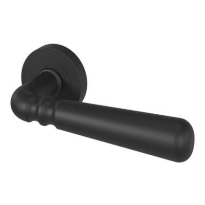 Ensemble poignée sur rosace rond à visser GoodHome Kilhog mat noir Ø50mm