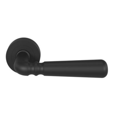 Ensemble poignée sur rosace rond à visser GoodHome Kilhog mat noir Ø50mm