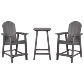 Ensemble pour bistro ADIRONDACK Gris foncé