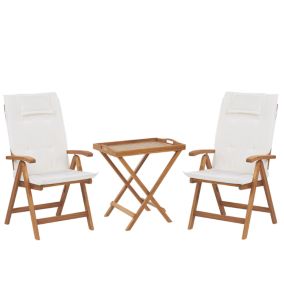 Ensemble pour bistro avec coussin Bois Blanc cassé JAVA