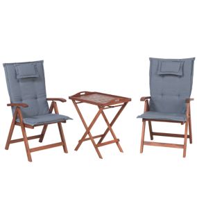 Ensemble pour bistro avec coussin Bois Bleu TOSCANA