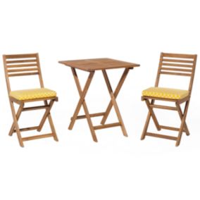 Ensemble pour bistro avec coussin Bois Jaune FIJI